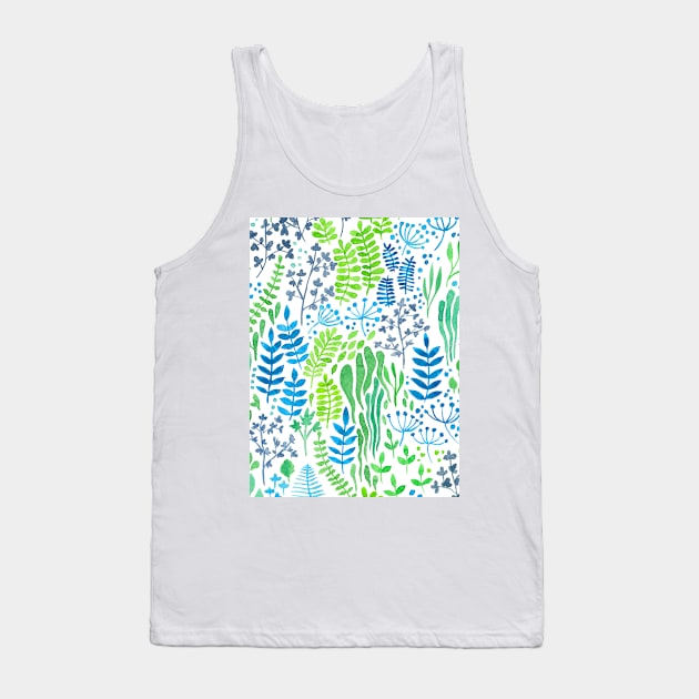 Watercolor floral doodles white Tank Top by katerinamk